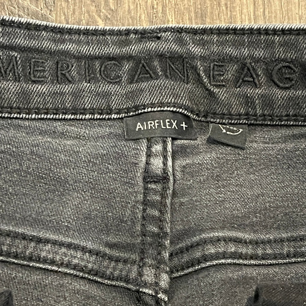 American Eagle Airflex+ Skinny Jeans Mens 29x30 Faded Black Denim Pants - Picture 6 of 11